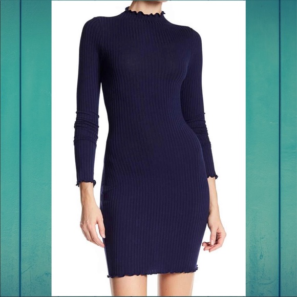 Love, Zoe Dresses & Skirts - Librarian Style Sexy Navy Blue Mock Turtleneck S
